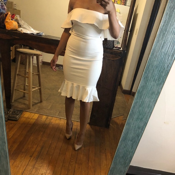 midi dress with peplum hem